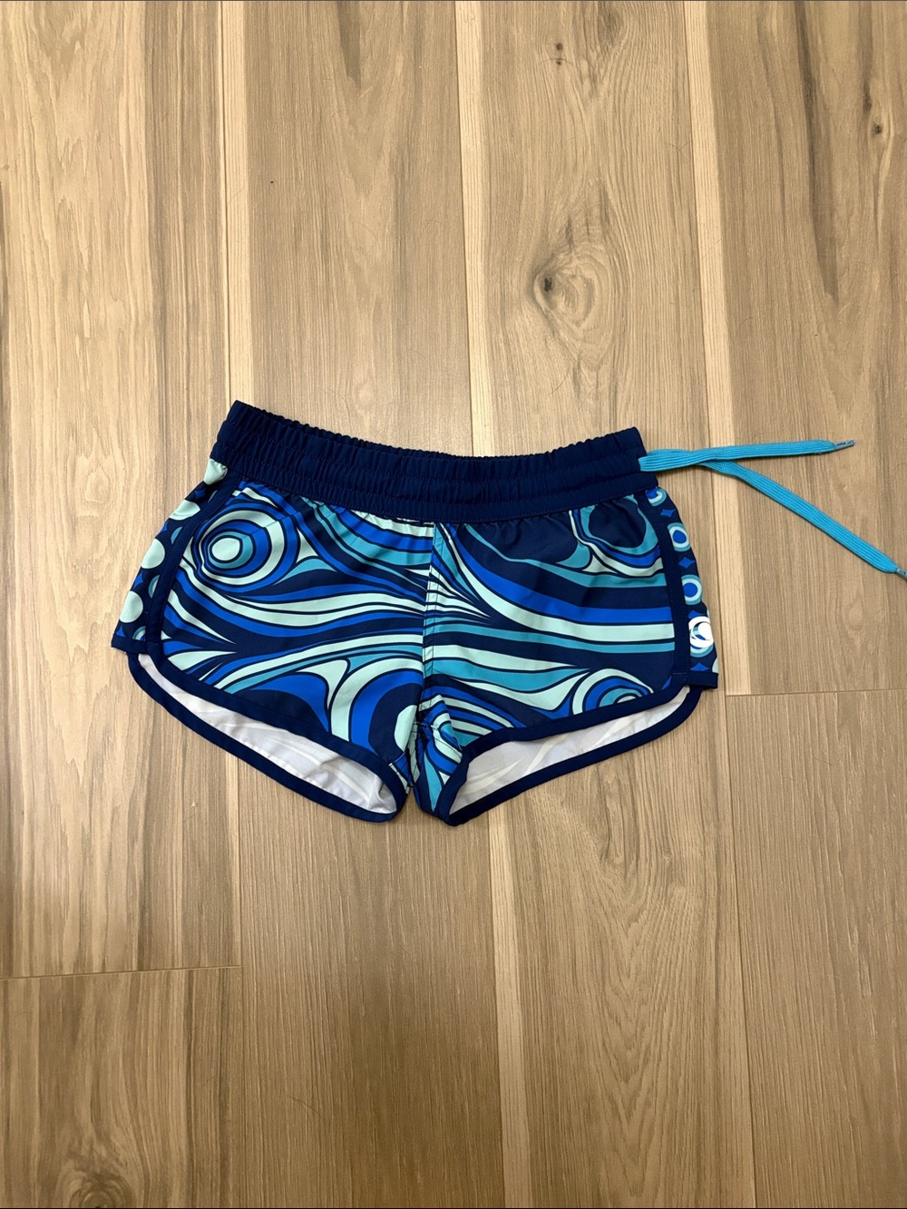Blue Swirl Athletic Swim Shorts